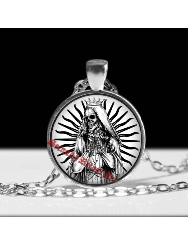Santa Muerte pendant, day...