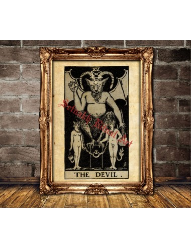 The Devil Tarot card print,...